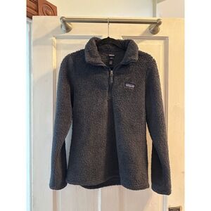 Patagonia Los Gatos 1/4 Zip Fleece Pullover Women's Medium Charcoal Grey Sherpa